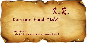 Kersner Renátó névjegykártya